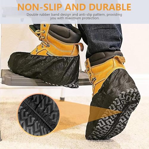 Shoe Covers Disposable, Extra Large 200 Pack, Non-Slip Indoor - color: Black 200 Pcs (Xl)
