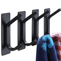 YIGII Towel Hook/Adhesive Hooks - Black Wall Hooks Stick for Bathroom and Kitchen Heavy Duty Hooks 4-Pack, Stainless Steel - color: Black