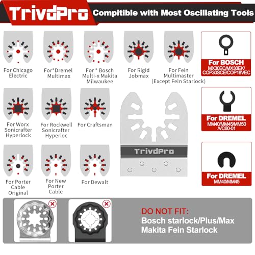 TrivdPro Grout Removal Tool Blade - 15pcs Diamond Oscillating Blade