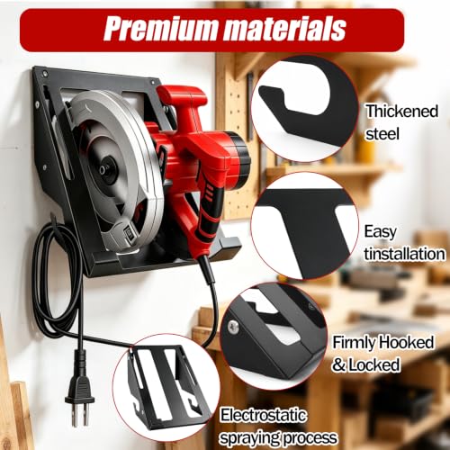 Metal Circular Saw Holder, Wall Mount Storage Rack Organizer