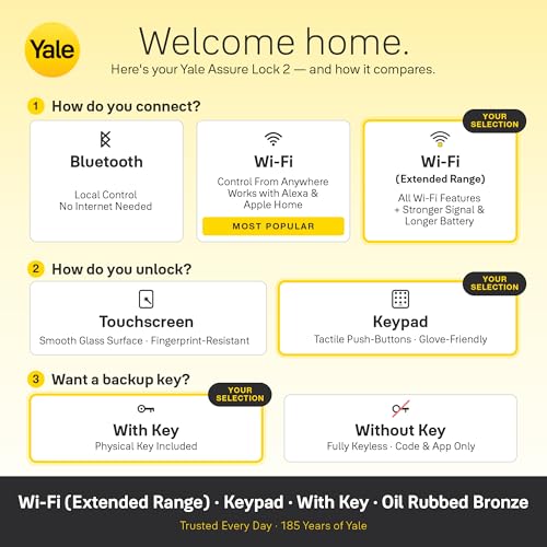 Yale Assure Lock 2 Keypad Deadbolt with Wi-Fi, Oil Rubbed Bronze - color: Oil Rubbed Bronze