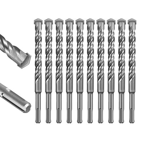 SALI Rotary Hammer Drill Bits 5/8"*8" 10 Pcs Rotary Hammer Drill Bits Concrete Masonry Hole Tool with Storage Case for Concrete, Stone, Brick - size: 5/8"*8"