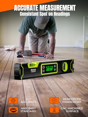 Mecurate 16-Inch Magnetic Digital Level, Electronic Angle Finder, ±0.1° - size: 16-Inch Digital Level