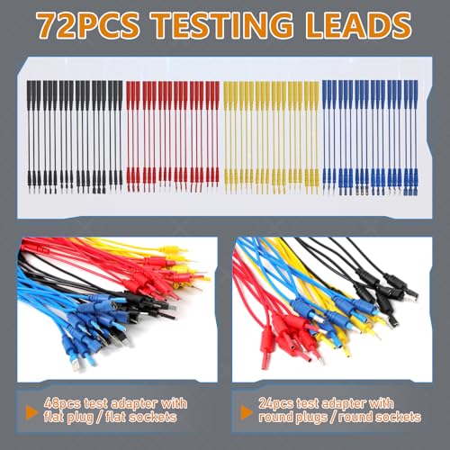 105PCS Automotive Circuit Test Lead Kit with Upgraded Puncture Probes & Meter Hanging Kits - Universal Multimeter Test Lead Set for Car/Truck/Motorcycle Electronic Fault Diagnosis - size: 105-piece