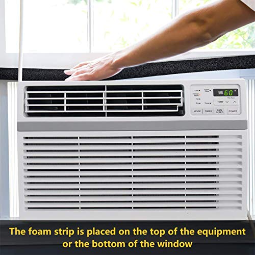 13Ft NBR+PVC Air Conditioner Foam Seal Insulating Strip 2 Roll 1 x 1 Inch 6.5 Feet Long Heavy Duty Window Seal Weather Stripping with High Resilience No-Adhesion - color: No-Adhesive, size: 13Ft x1 in x 1 in