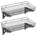 ULIBERMAGNET Large Folding Garage Shelf,Heavy Duty Wire Basket Storage Shelving,400LB Wall Mounted Storage DIY Folding Utility Racks for Garage, Office, Basement, Closet, Kitchen, Laundry - size: 400LB Folding Storage Baskets
