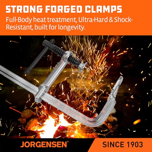 Jorgensen 18-Inch Light-Duty Drop Forged Steel Bar Clamps, 2-Pack - size: 18 Inch