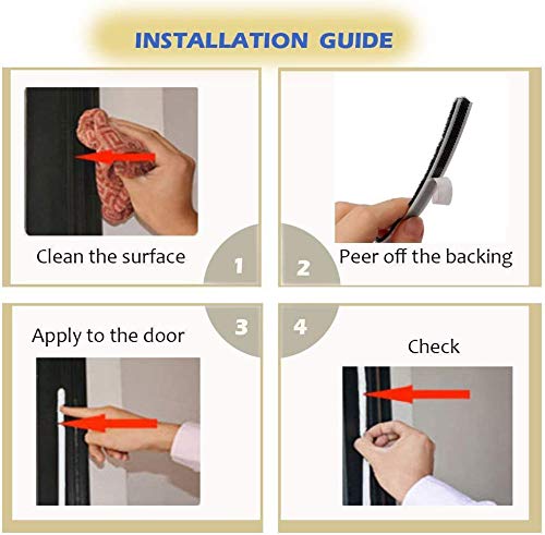 Weather Stripping for Door,Self Adhesive Brush Window Seal Strip for House Windows Weatherproof Soundproof Dustproof 16.8 FT Length Black - color: Black, size: 0.35*0.35 inch-16.8FT