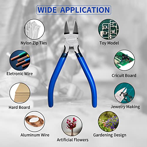 Wire Cutters 6 Pack, KAIHAOWIN 6 inch Dikes Small Wire Cutters Flush Cutters Wire Snips Clippers Diagonal Cutters Side Cutters Cutting Pliers for Crafting - size: 6 inch