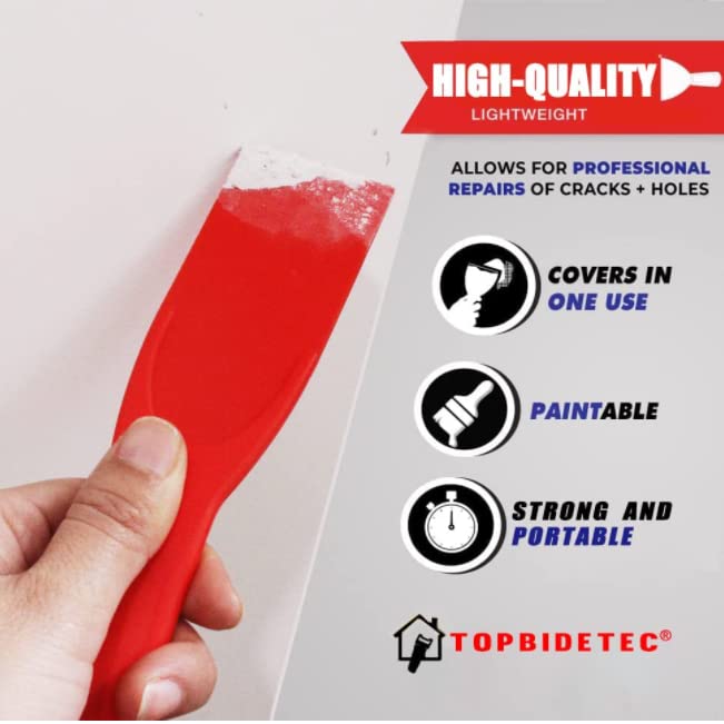 Plastic Putty Knife Set 3-Piece – 1.5", 3", 6" Heavy Duty Flexible Scraper, Multipurpose Spackle Knife for Drywall Repair, Caulk Smoothing, Adhesive Sticker Remover, Non-Scratch for Glass and Tile - size: 6"/3"/1.5"