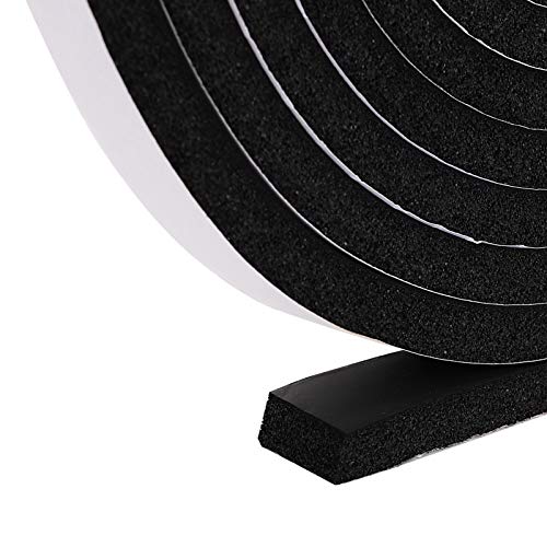 Jucoan 49 Feet Weather Stripping Foam Insulation Tape, 1 Inch Wide x 1/2 Inch Thick Self Adhesive Foam Seal Tape, High Density Door Seal Strip Window - size: 1 In x 1/2 In x 49 Ft