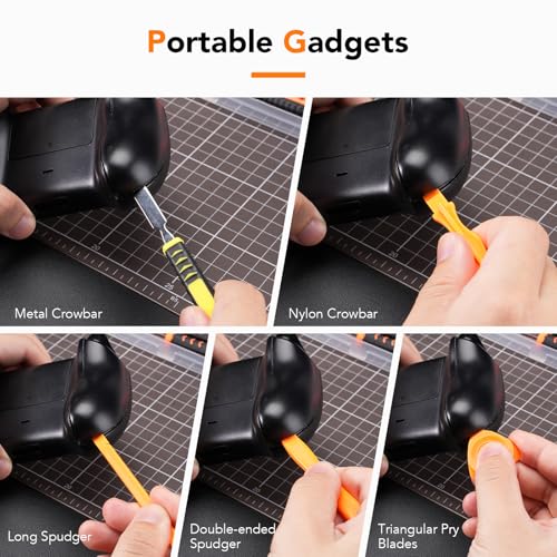 JOREST Cleaning Repair Tool Kit for PS5 PS4, with PH00 PH0 PH1 Phillips and T8 Torx Security Screwdriver set for Sony Playstation 3/4/5 Controller, Console, and Accessories, Crowbars, Tweezer, Screws - style: PS