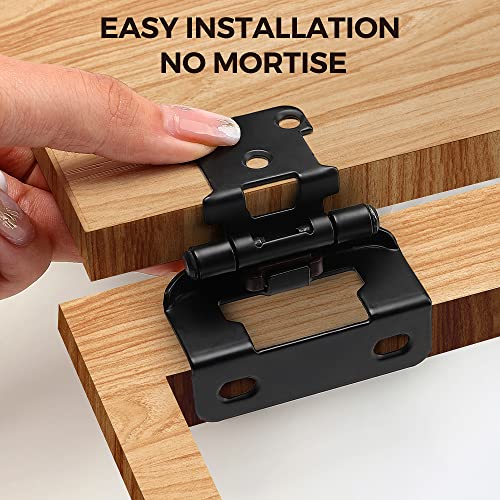 Ravinte Black Kitchen Cabinet Hinges, Semi Wrap 1/2 Inch Overlay, 50 Pack - size: Semi Wrap 1/2 inch