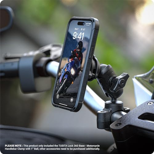 TUSITA Motorcycle Mount Handlebar Rail Base with B Size 1" Ball - Small - size: 1" Ball Handlebar Clamp