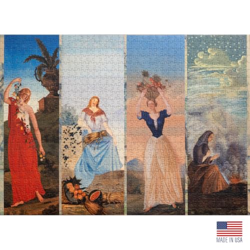 Paul Cezanne's Four Seasons, Premium 1000 Piece Jigsaw Puzzle for Adults, Glare-Free, Soft-Touch Puzzles, Made in USA, Puzzle Lovers Gift Ideas, 26.6" x 19.25" - color: Paul Cezanne's Four Seasons