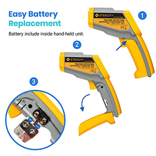 Etekcity Dual Laser Infrared Thermometer Temperature Gun, -58°F ~1022°F - color: Yellow 2 Laser, style: Advanced