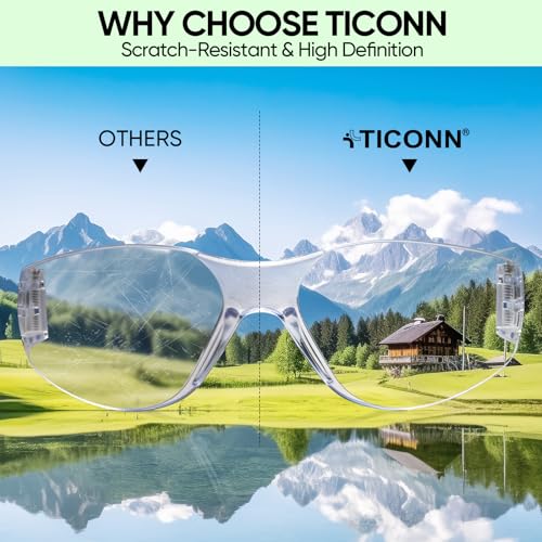TICONN Clear Safety Glasses for Men & Women, ANSI Z87.1 Safety Goggles - style: 3 Pairs
