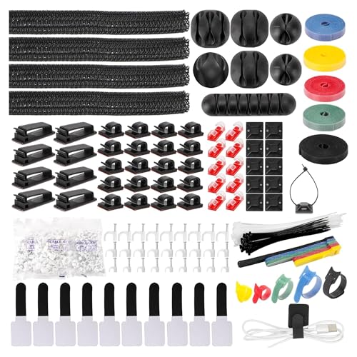 NORIX Cable Management Kit, 600 PCS Cord Organizer Set for Desk, TV & PC