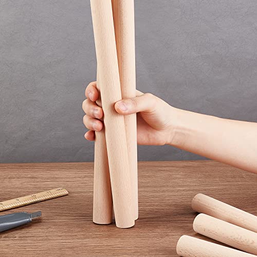 OLYCRAFT 6Pcs Dowel Rods Wood Sticks 1 x 12 Inch Beech Wood Sticks Unfinished Dowel Round Wooden Craft Sticks for DIY Projects Crafting Wooden Craft Sticks Carpenters - size: 300x25mm