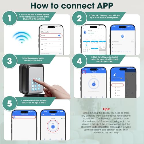 Smart Key Lock Box Electronic Bluetooth Lock Box with TTLOCK APP Control & PIN Code Types,Share eKey Lock Box for Airbnb Realtor House Office with Removable Shackle