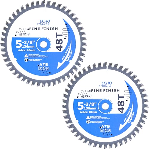2-Pack 5-3/8" (10mm Arbor) Wood Cutting Circular Saw Blades, 48-Tooth - style: 2XWOOD 10mm-Arbor