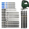 20 PCS Jigsaw Blades,High Carbon Steel Assorted T-Shank jig Saw Blades for Wood, Metal, Plastic Cutting(T101B,T101BR,T101D,T144D,T244D,T111D,T111C,T118A,T118B,T101A0) - size: 20PCS