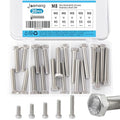M8 x 40mm 45mm 50mm 55mm 60mm Hex Bolts, Hexagon Head Screws, 304 Stainless Steel(A2-70), Metric Fully Thread, Bright Finish, Assortment Kit 20PCS - size: M8x40-60mm(20PCS)