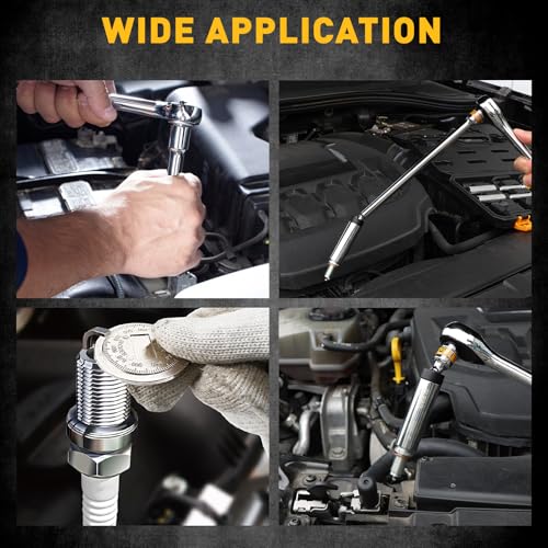 ELEAD 8-Piece 3/8" Drive Magnetic Swivel Spark Plug Socket Set, 5/8", 9/16", 14mm, 16mm, Include Ratchet Handle & Spark Plug Gapper, 6 & 12 Point CR-V Spark Plug Removal Tool - size: 8-Piece Magnetic Swivel Spark Plug Socket Set