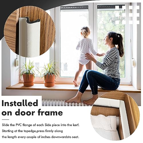 BBTO Weather Stripping Door Window Seal V-Shaped Foam Kerf,26 Feet,White - color: White, size: 26 Feet