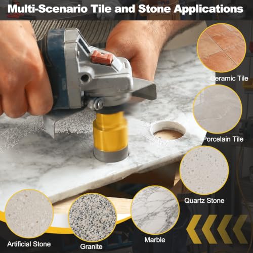 Diamond Tile Hole Saw Kit-15Pcs,Core Drill Bits for Ceramic,Glass