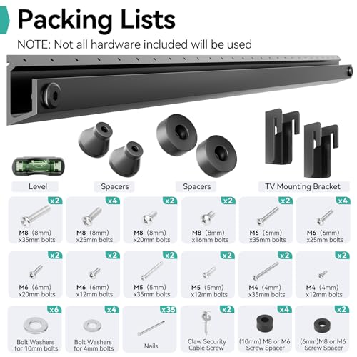 Auoace No Stud TV Wall Mount, 32 to 75-inch Studless TV Bracket, 150 Lbs - size: 32" to 75"