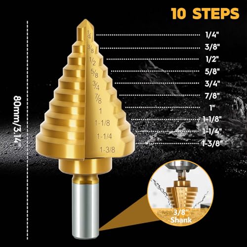 Titanium Step Drill Bit - 4241 HSS Step Bit with Two Straight Grooved - color: 1Pcs Straight