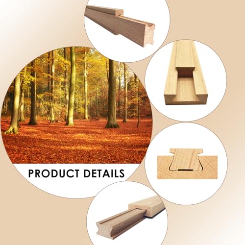 Wood Drawer Slides 18 Inches Bottom Mount Replacement, Solid Wooden Drawer Runners Center Guide Track Rail for Dresser Cabinet Drawer Repair, Cuttable for Old Drawers (1, L002(17.72"))