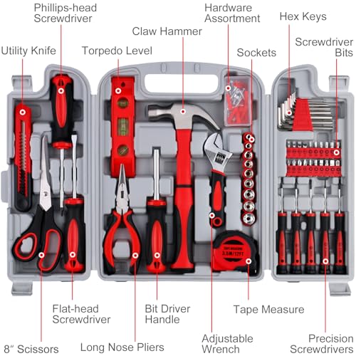 WINNER 156-Piece Delicate All-Purpose Home Tool Kit in Foldable Toolbox, Unisex | Complete and Essential Hand Tools Set for General House Repairs, Garage, Apartment, Office, Dorm, Perfect Holiday Gift - size: 156-Pc. Ultimate Tool Kit