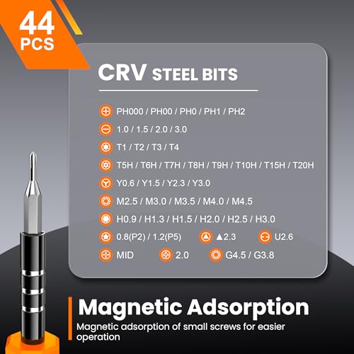 JOREST 59Pcs Small Precision Screwdriver Set with Torx T5 T6, Mini Tool Kit - style: 59 in 1 CRV