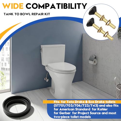 Tank to Bowl Repair Kit with 9BU024E & THU833-A Replacement Fits for Toto | Fits for Toto Drake Toilets Two Piece Model,Eco Drake Toilets ST701,ST703,ST723,ST743,for American Standard Toilet Parts