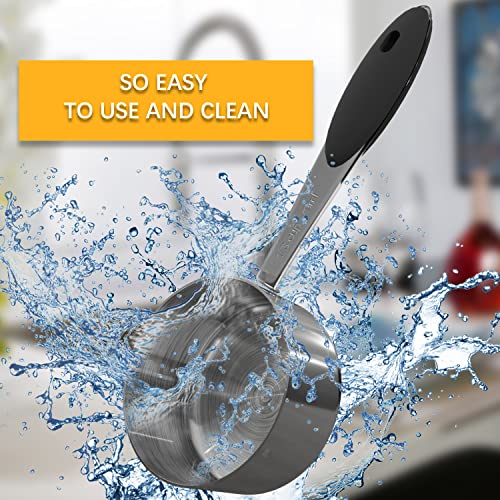 2PCS 1/3cup(79ml) Measuring Cup, Stainless Steel Measure Scoop - size: 1/3cup