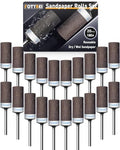 20Pcs 180 Grit Sanding Drums Sandpaper Sticks Set for Dremel Rotary Tool with 1/8" Shank, Rotary Tool Accessories Suitable for Metal Rust Removal/Jade Polishing/Stone Grinding (180 Grit) - size: 180 Grit