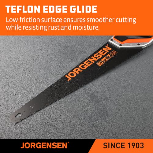 JORGENSEN 20-Inch Hand Saw, 11 TPI Coarse Blade for Wood Cutting