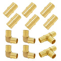 Hooshing 12 Pack 3/4" PEX Fitting Combo, Straight Coupling, Elbow, Tee Set - size: 3/4" 3 Size 12PCS