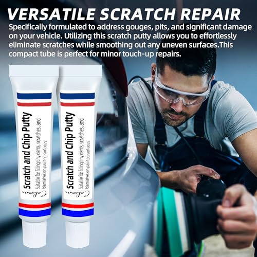 Calvana (2 Pack) 20g Car Body Filler Repair Kit, Automotive Putty Scratch Filler, Quick-Drying Formula for Minor Touch-ups, Ideal for Car Paint Scratch Removal and Rust, Includes Repair Tools - size: 2Pack