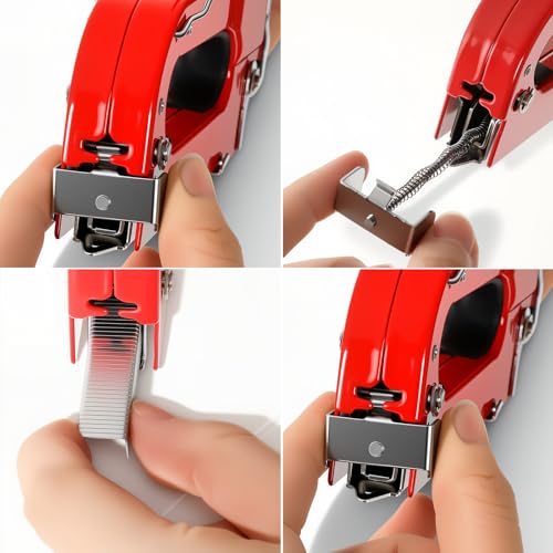 Staple Gun 3 in 1 Heavy Duty Manual Brad Nailer Power with 1200 Staples Adjustable Upholstery Stapler Gun for Wood, Crafts, Carpentry, Decoration DIY