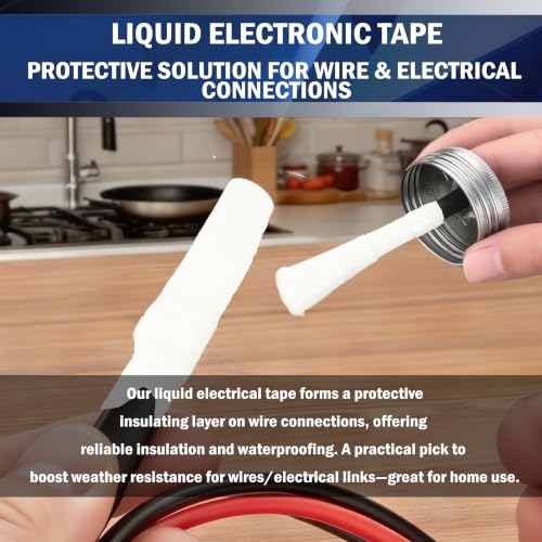 5.29OZ Liquid Electrical Tape Quick-Drying Insulating Glue for Wires&Cables Waterproof&High Temperature Resistant Liquid Wire Insulation Rubber with Brush-Cap for Outdoor Electrical Equipment (White) - color: White