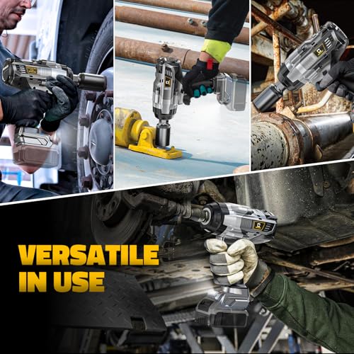 Cerycose Cordless Impact Wrench 1/2 inch Compatible with DeWalt 20V Battery: 1700FT-LBS High Torque Impact Wrench with 6 Sockets & Case - Brushless Electric Impact Gun LED Work Light, Bare Tool - size: 1/2inch, style: Fit for DeWalt（include 6 Sockets）