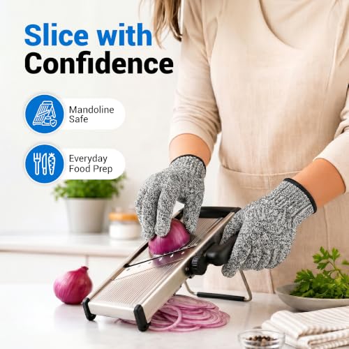 A5 Cut Resistant Gloves, Food Grade Kitchen Safety Gloves - color: Dark Gray, size: Small