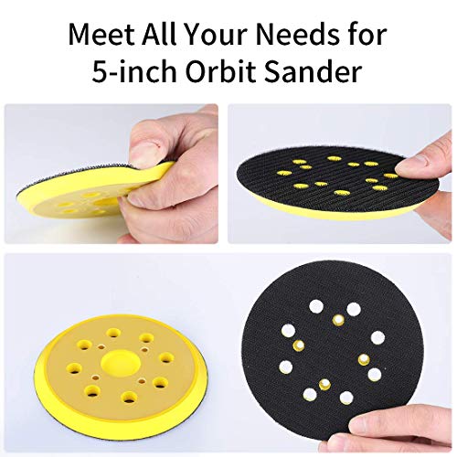 Taokyid 5" 8 Hole Hook & Loop Orbital Sander Replacement Pad 2 Pack - color: 2 Pack