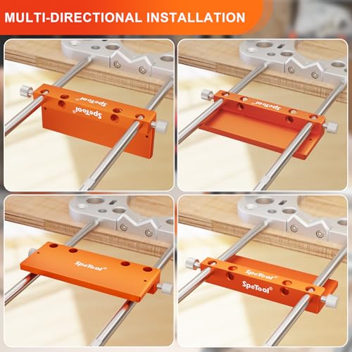 SpeTool Drill Fence for S04001& S04003 Portable Drill Guide, All-aluminum Made Edge Cutting Guide for Drilling Row Holes