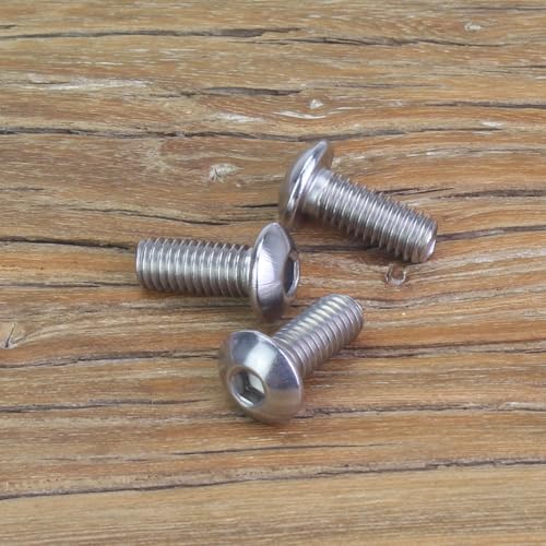 55 Pieces M5 x 12mm Button Head Socket Cap Screws, Thread Pitch 0.8mm, Sutemribor M5 Screws, 304 Stainless Steel, Fully Threaded, Silver - size: M5 x 12mm, style: Button Head
