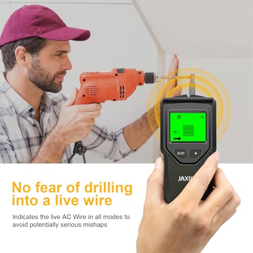 Stud Finder Wall Scanner - 5 in 1 Stud Finder Tool w/Smart Chip and HD LCD Display, Stud Detector Beam Finders for the Center and Edge of Wood AC Wire Metal Studs Joist Pipe (‎Bark) - color: ‎bark