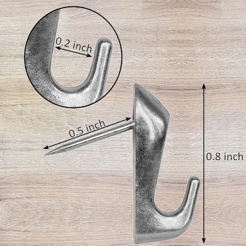 30 PCS Push Pin Picture Hooks, Push Pin Hangers, Decorative Push Pins for Wall Hanging, Thumb Tacks for Hanging, Bulletin Board Hooks (Silver) - style: Silver